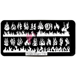 Matrita de Unghii din metal dreptunghiulara 6x12cm V30 - 43373 Model Flacara